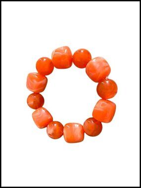 Handmade Acrylic Resin Beaded Rope Stretch Bracelet for Women